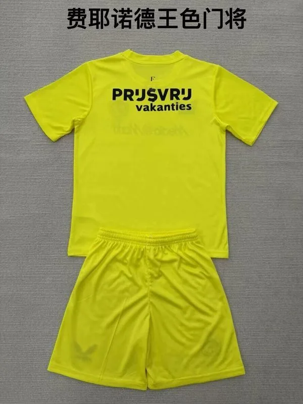 Feyenoord 2025/26 Goalkeeper Kids Kit Yellow