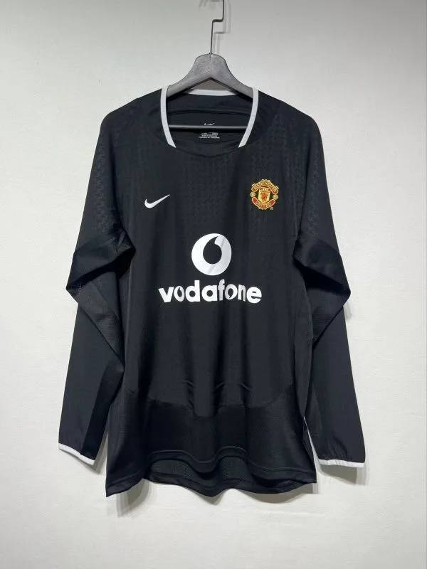 Manchester United 2003/04 Away Shirt Long Sleeve Black — 2