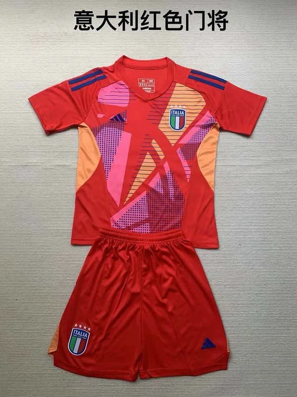 Italy 2024 Goalkeeper Kids Kit Red — 2