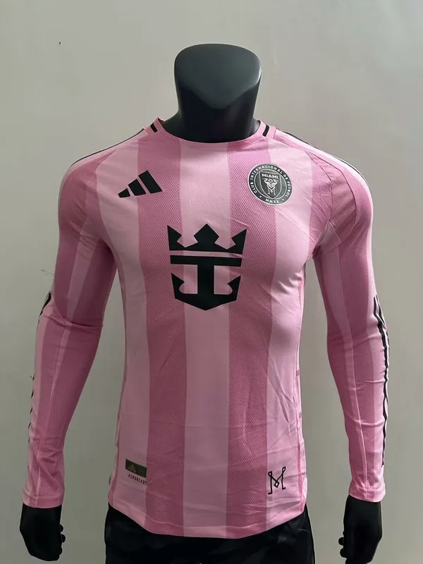 Inter Miami 2025/26 Home Shirt Long Sleeve Player Version — 2