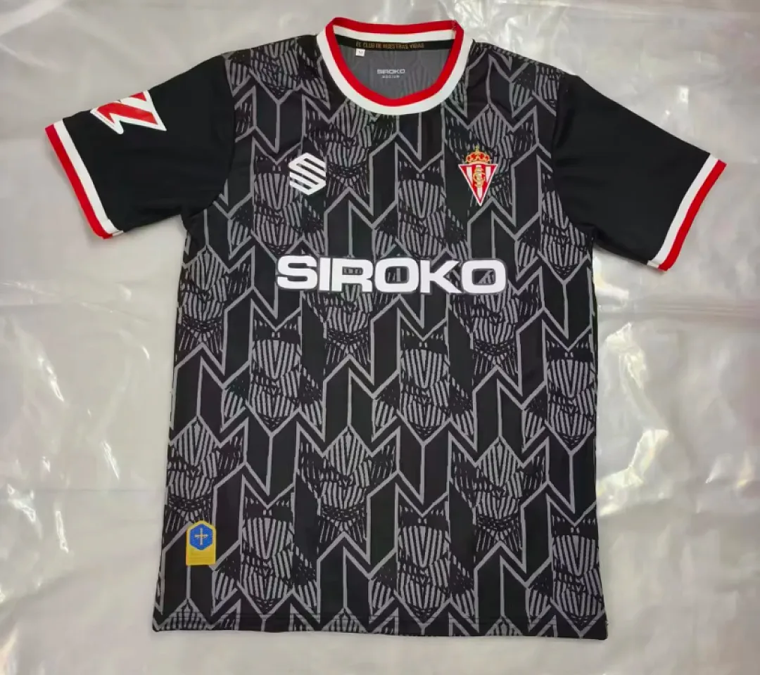 Sporting Gijón 2026/27 de Portero Camiseta Black — 2