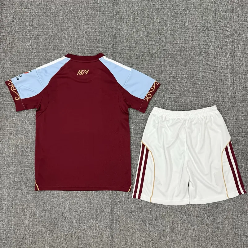 Aston Villa 2025/26 Home Kids Kit — 1