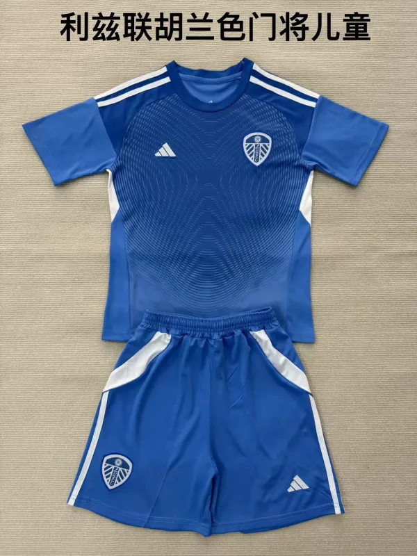 Leeds United 2025/26 de Portero Conjunto de Niño Blue — 1