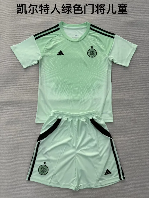 Celtic 2025/26 Goalkeeper Kids Kit Green