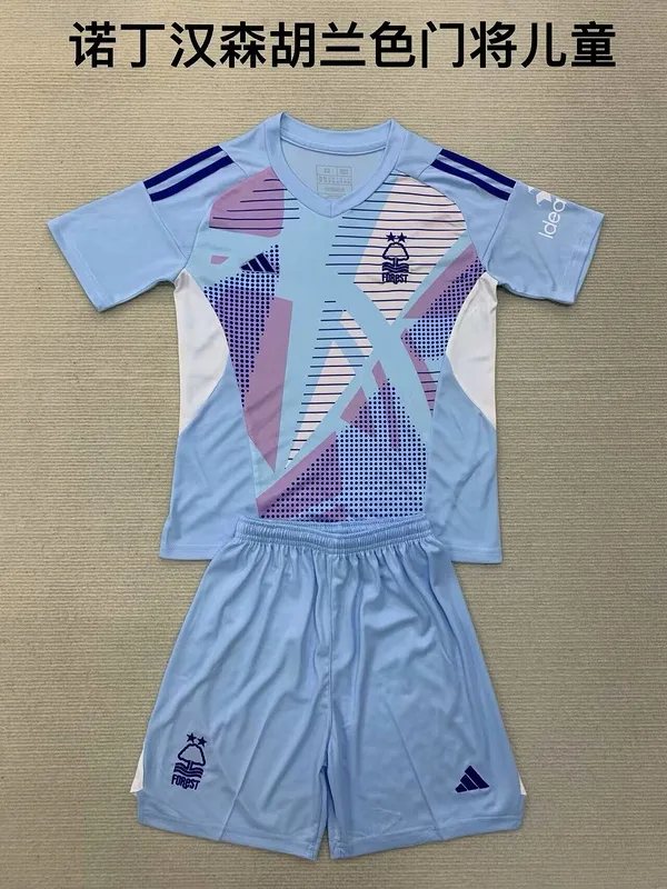 Nottingham Forest 2024/25 Goalkeeper Kids Kit Blue — 2