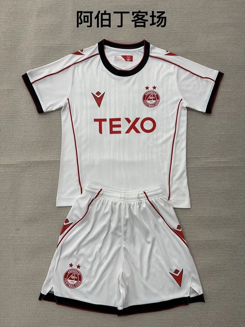 Aberdeen 2026/27 Away Kids Kit White — 2