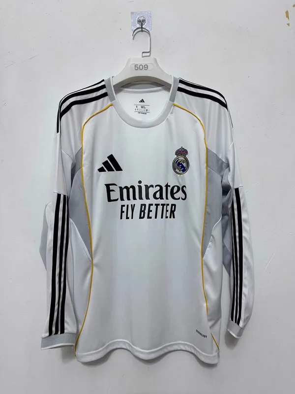 Real Madrid 2025/26 Domicile Maillot Manches Longues