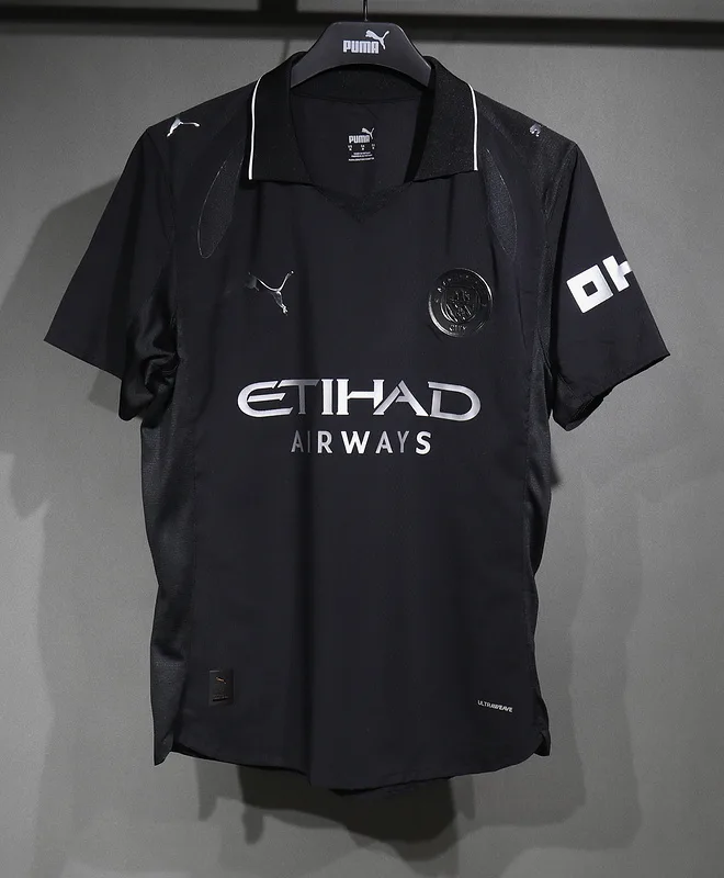 Manchester City 2025/26 Away Shirt Player Version Black