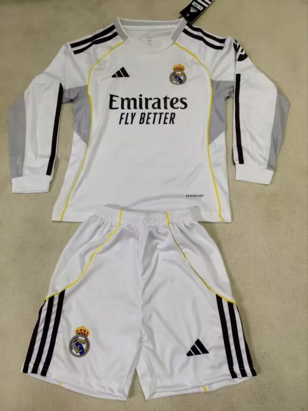 Real Madrid 2025/26 Domicile Ensemble Enfant Manches Longues