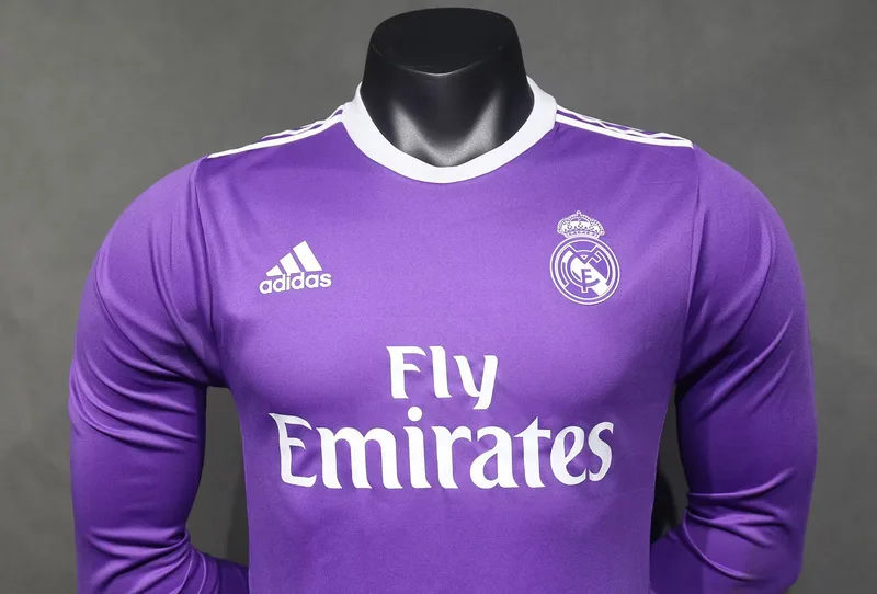 Real Madrid 2016/17 Extérieur Maillot Manches Longues Version Joueur Purple — 2