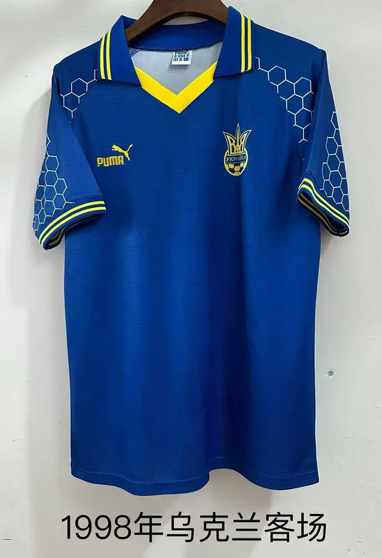 Ukraine 1998 Away Shirt Blue — 2