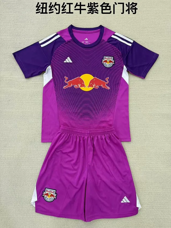New York Red Bulls 2025/26 Goalkeeper Kids Kit Red — 2