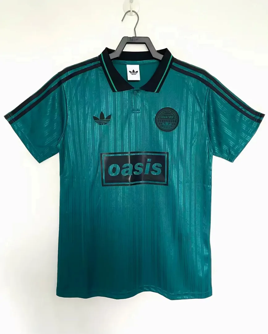 Ad X Oasis Tour Jacquard Font 2025/26 Shirt Green — 1