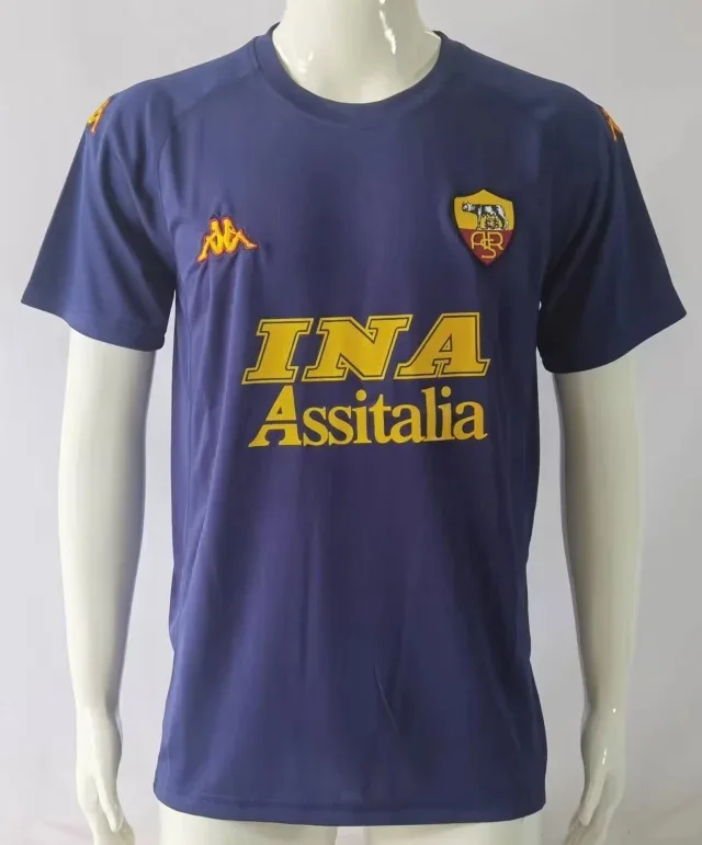 Roma 2000/01 Third Maillot Blue — 2
