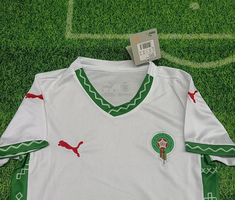 Morocco 2024/25 Away Kids Kit White — 2