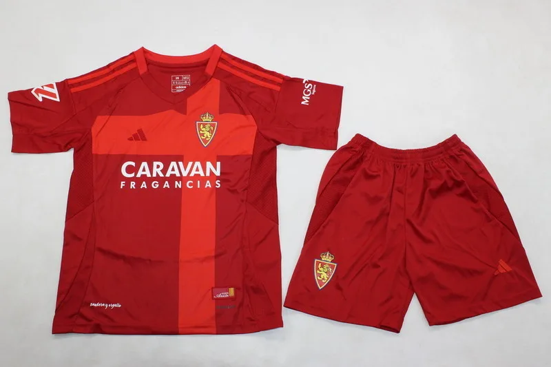 Real Zaragoza 2024/25 Away Kids Kit Red