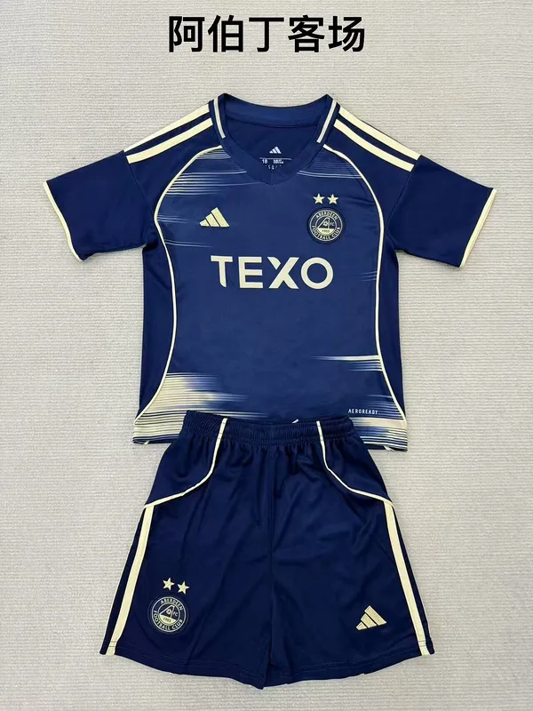 Aberdeen 2025/26 Away Kids Kit — 2