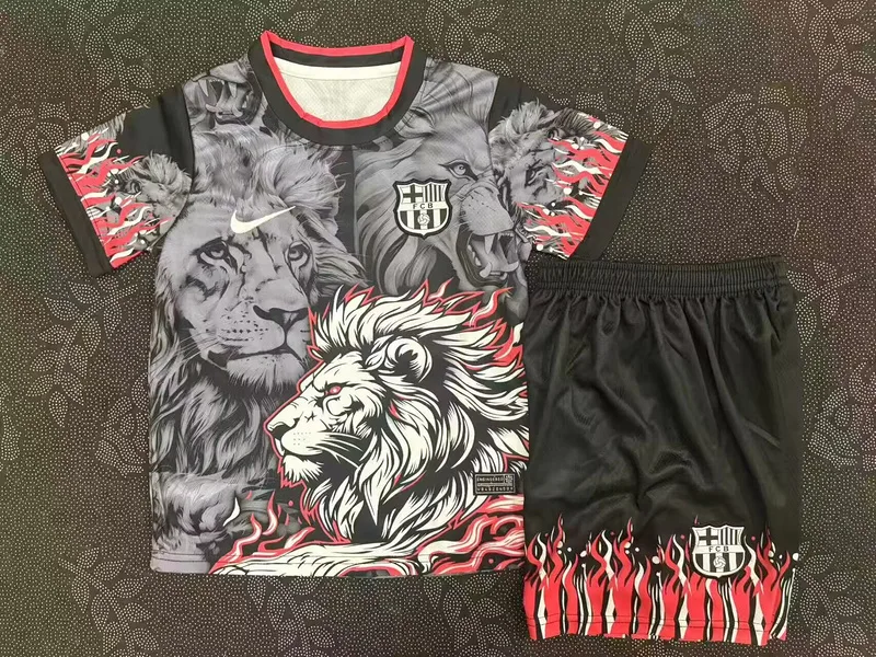 Barcelona 2025/26 Training Kids Kit Grey — 1