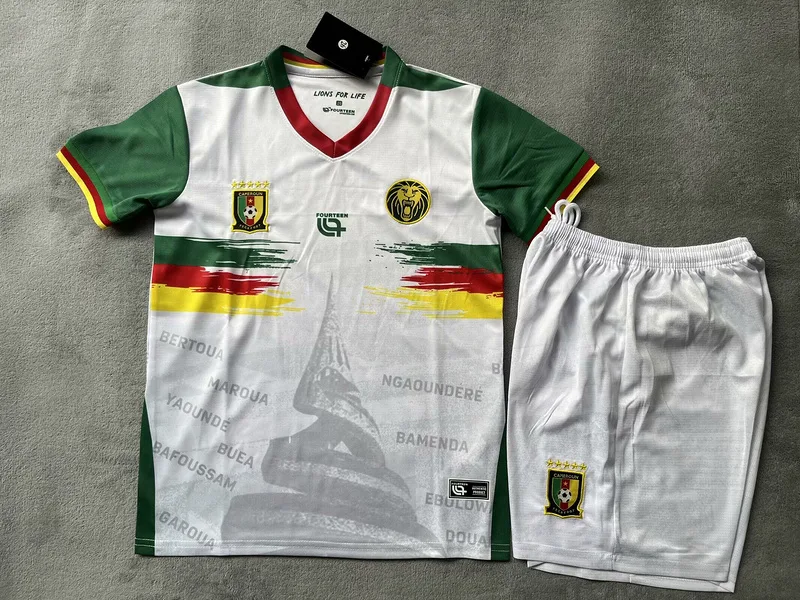 Cameroon 2025/26 Away Kids Kit White