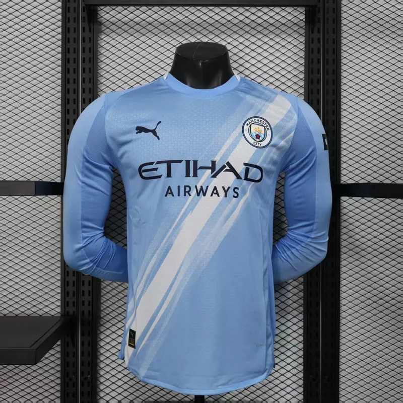 Manchester City 2025/26 Home Shirt Long Sleeve Player Version