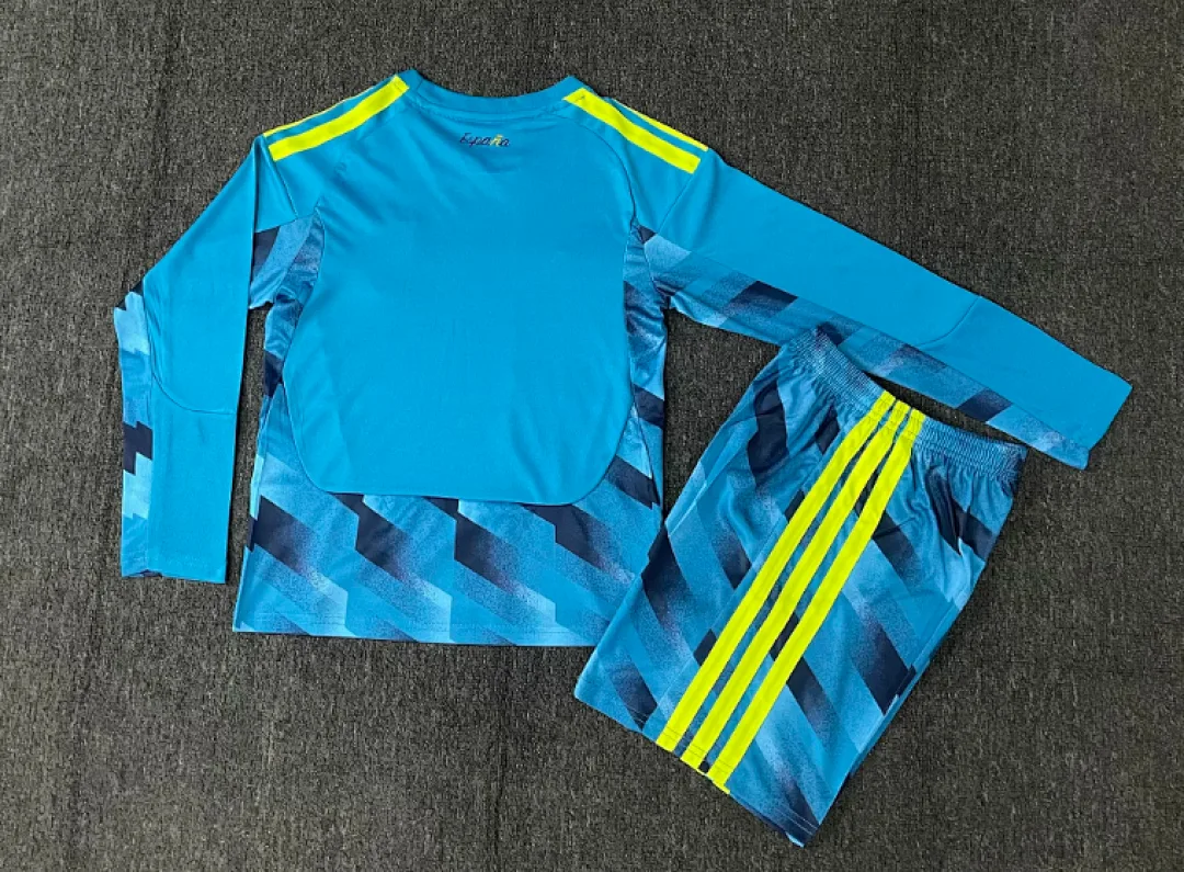 Spain 2026 Goalkeeper Kids Kit Long Sleeve Blue — 2