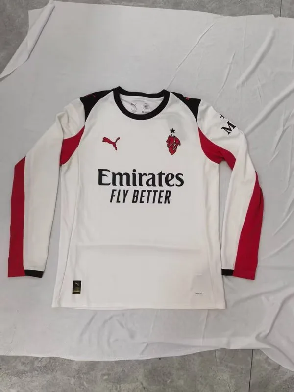 AC Milan 2025/26 Away Shirt Long Sleeve White