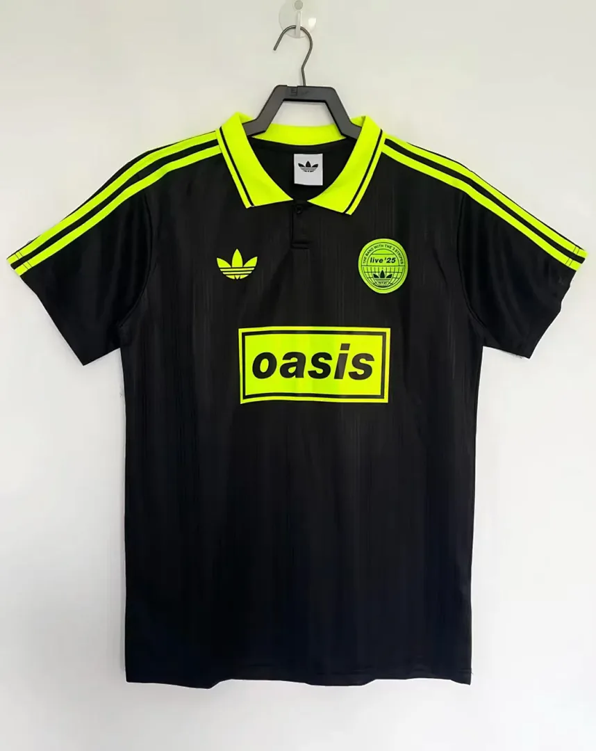 Ad X Oasis Tour Jacquard Font 2025/26 Shirt Black — 1