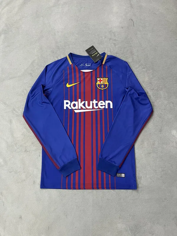 Barcelona 2017/18 Primera Equipación Camiseta Manga Larga