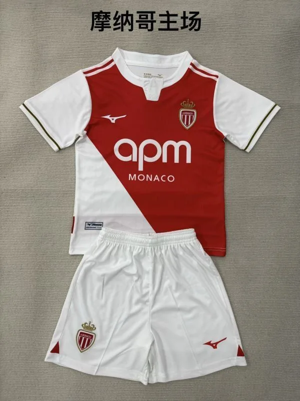 Monaco 2025/26 Home Kids Kit — 2