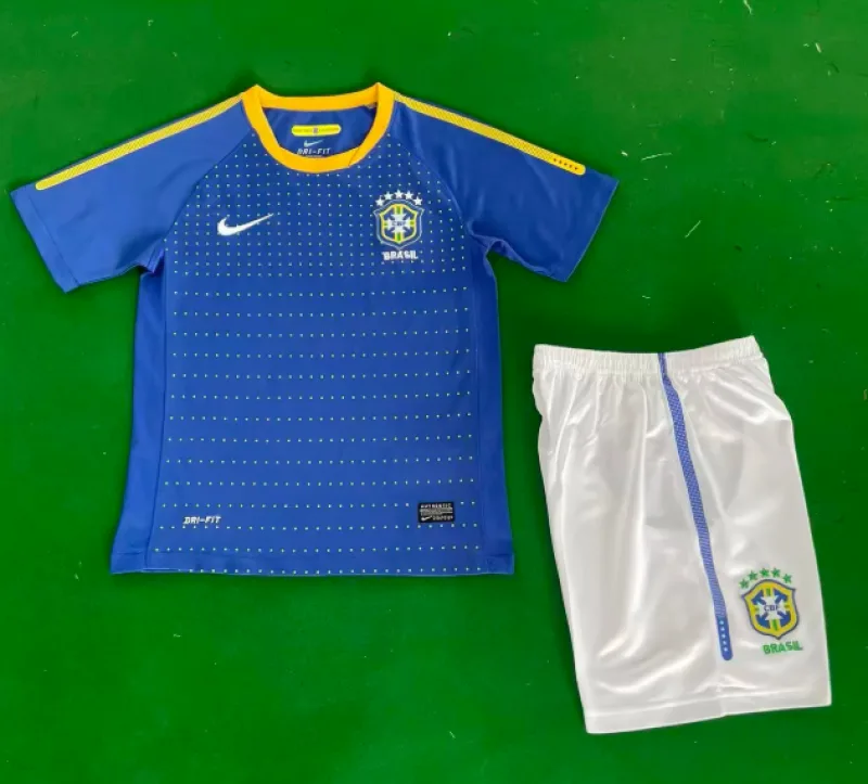 Brazil 2010 Away Kids Kit Blue