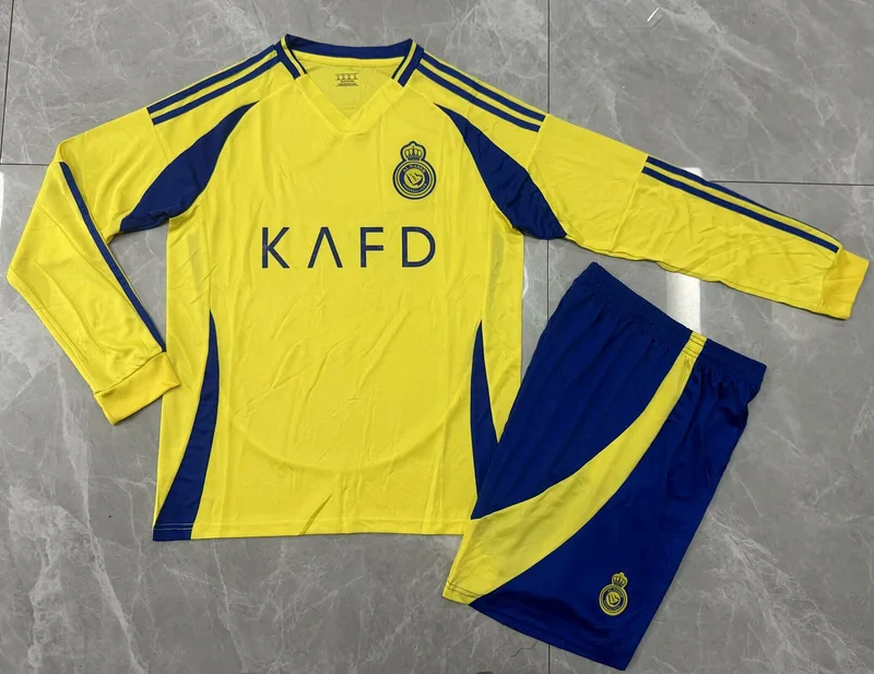 Al Nassr 2024/25 Home Kids Kit Long Sleeve — 1