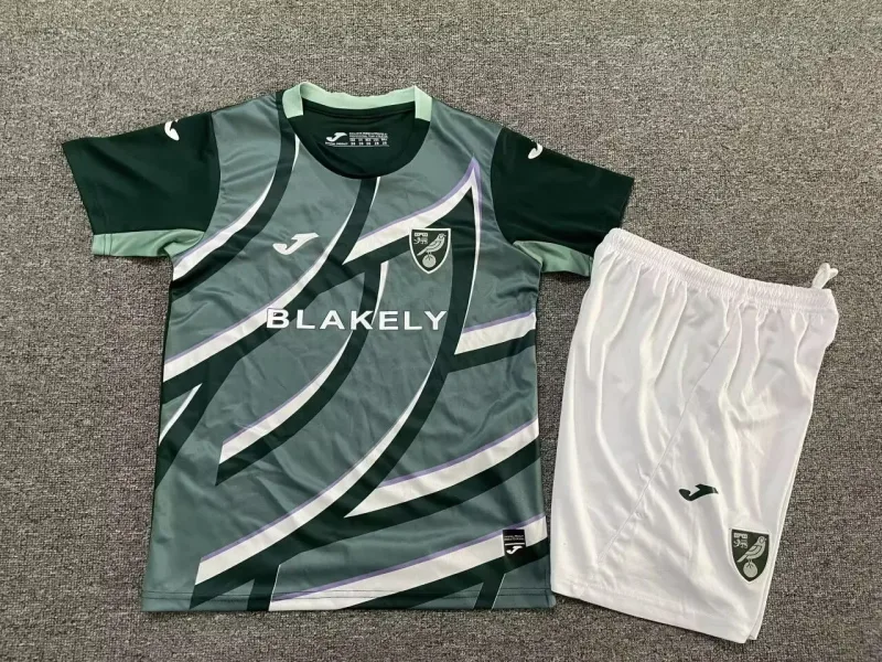 Norwich City 2025/26 Away Kids Kit