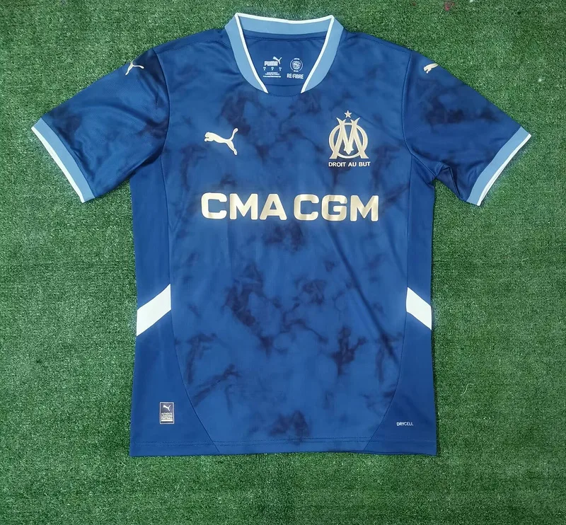 Marseille 2024/25 Away Shirt Short Sleeve Blue — 2