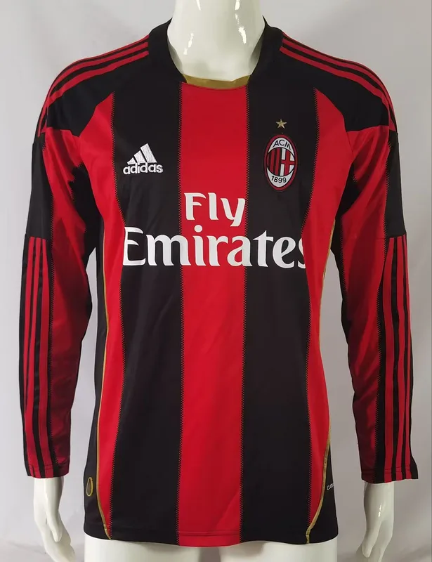 AC Milan 2010/11 Primera Equipación Camiseta Manga Larga — 2