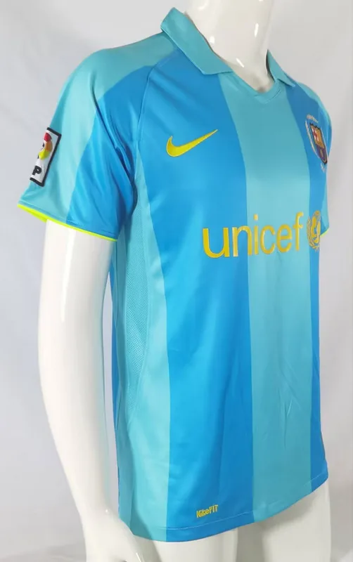 Barcelona 2007/08 Away Shirt Blue — 2