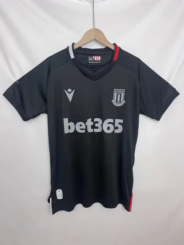 Stoke City 2024/25 Segunda Equipación Camiseta Manga Corta Black — 2
